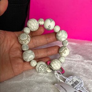 Vintage White and Gray Howlite Bracelet